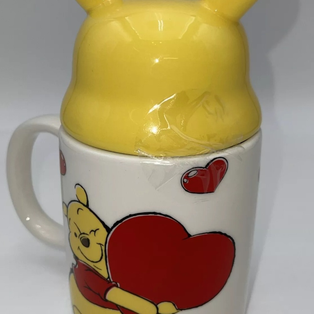 New Ceramic Mug Disney Winnie The Pooh Love You Beary Much Love & Lid - Picture 4 of 8